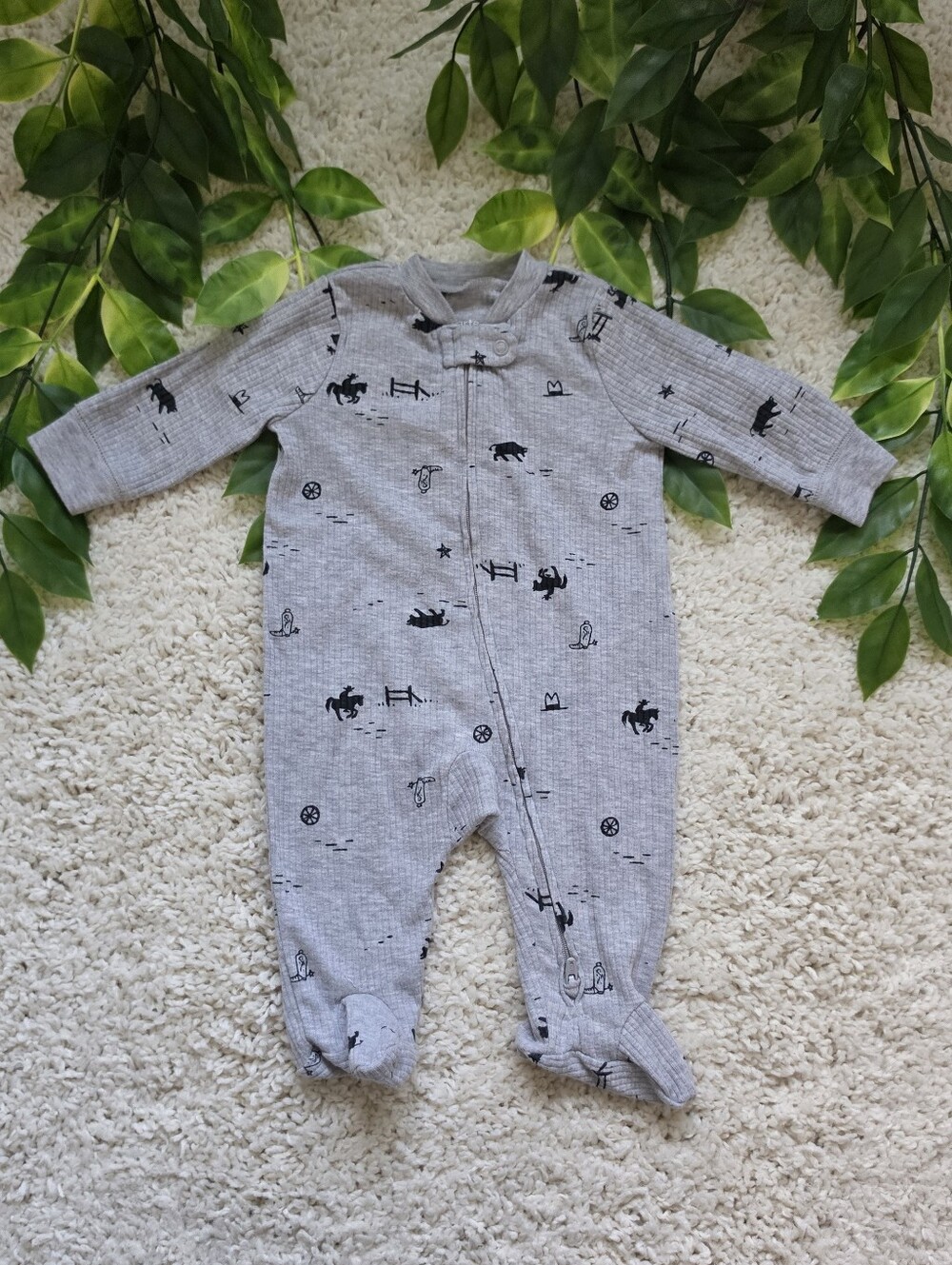 Baby Boy Western Cowboy Sleeper (0-3 Months)